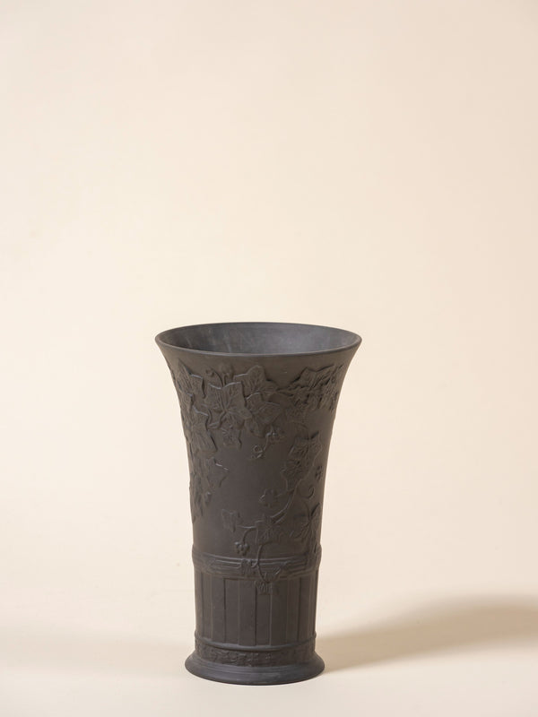 Wedgwood Black Basalt Trumpet Vase