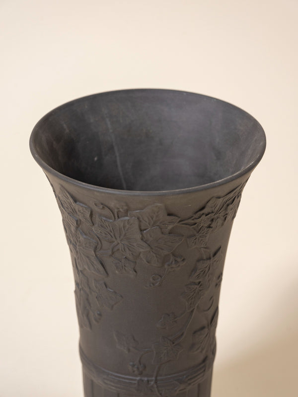 Wedgwood Black Basalt Trumpet Vase