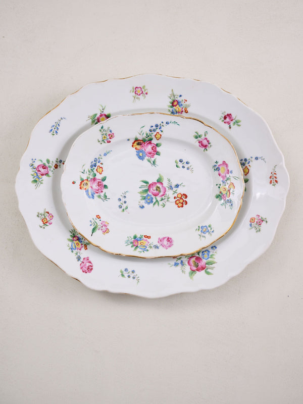 French Porcelain Floral Platters, 1860