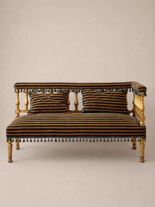 Antique Stripe Chaise with Spindle Back