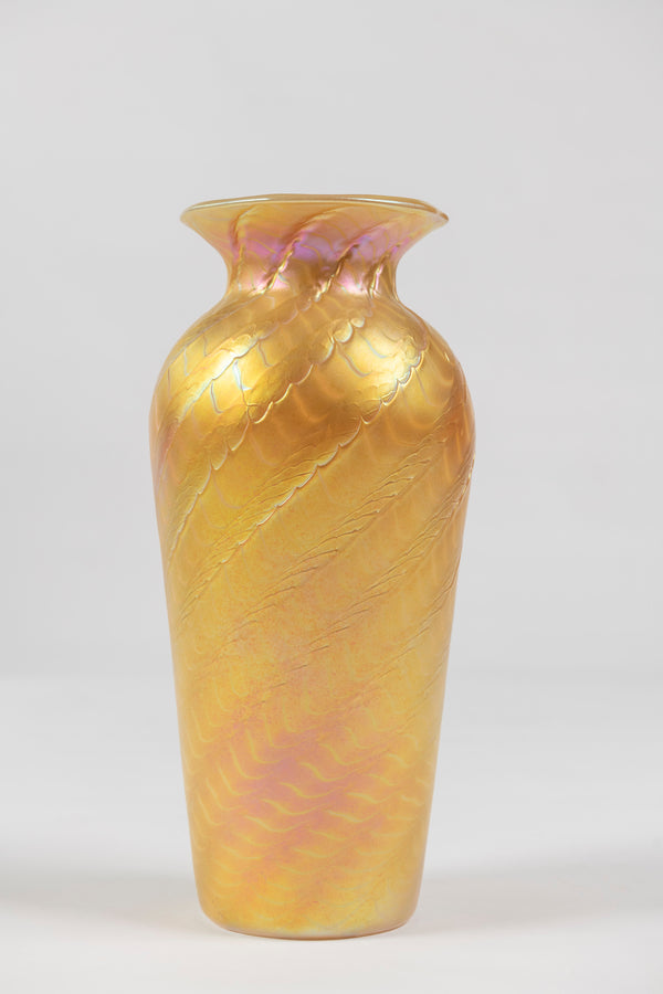 Lunberg Studio Gold Aurene Glass Vase