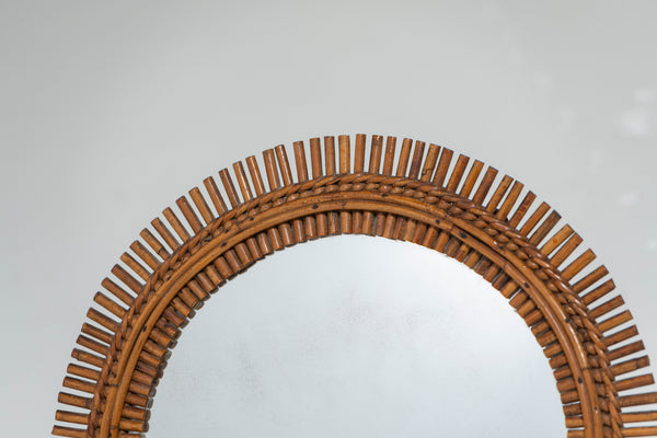 Mid-Century Modern Bamboo, Cane and Rattan Mirror