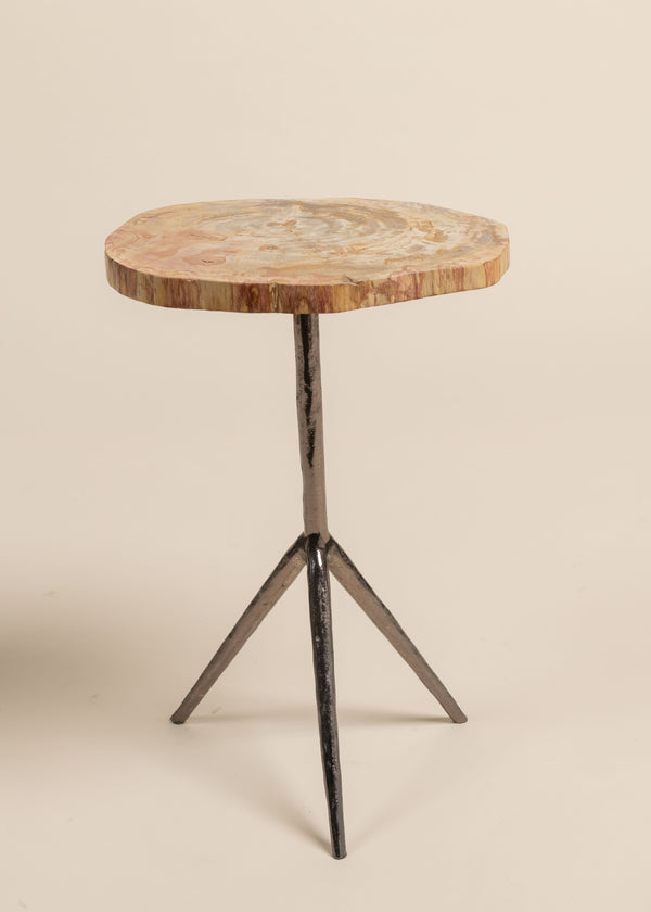 Wood & Metal Tripod Table