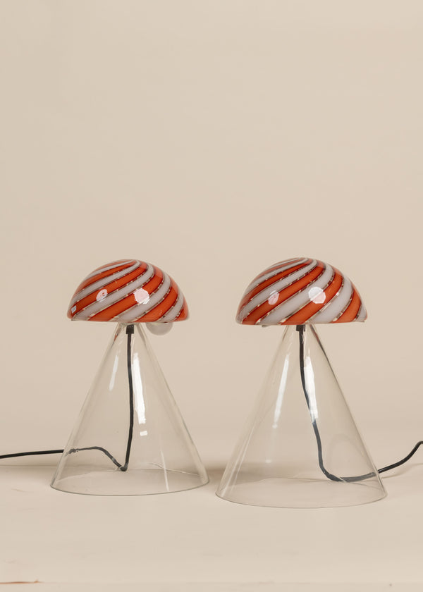 Mazzega Murano Glass Table Lamp - Pair
