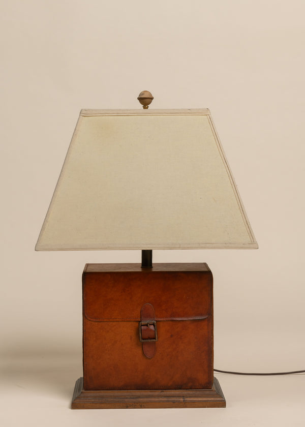 Leather Box Table Lamp