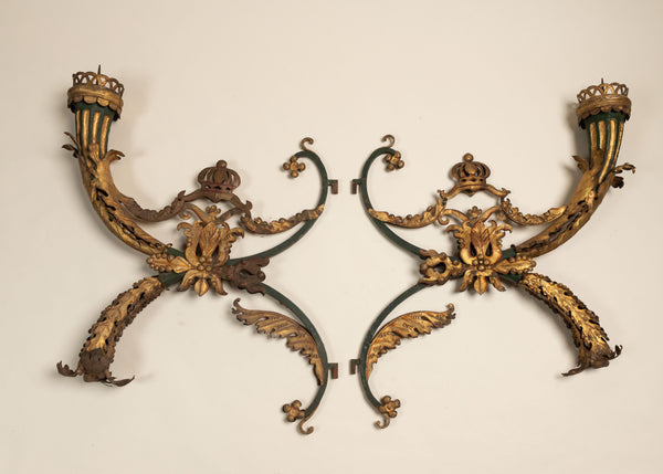 Italian Baroque Style Candle Sconces, Pair