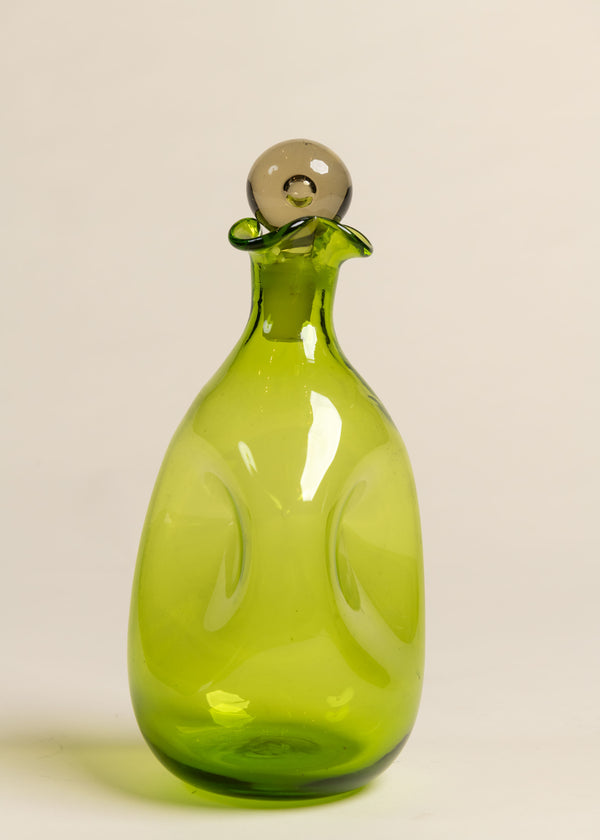 Green Glass Decanter with Stopper