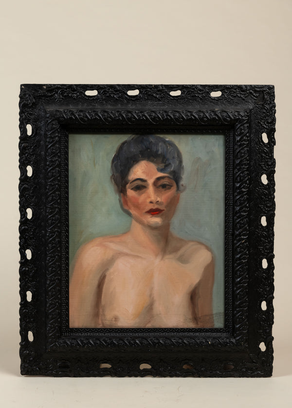 Portrait of a Woman, Vintage, Acrylic on Canvas