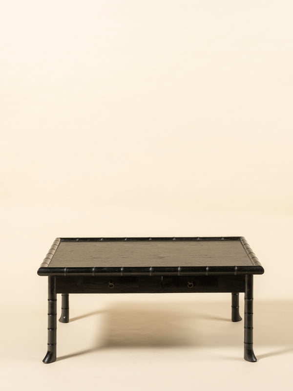 Vintage Hollywood Regency Faux Bamboo Cocktail Table