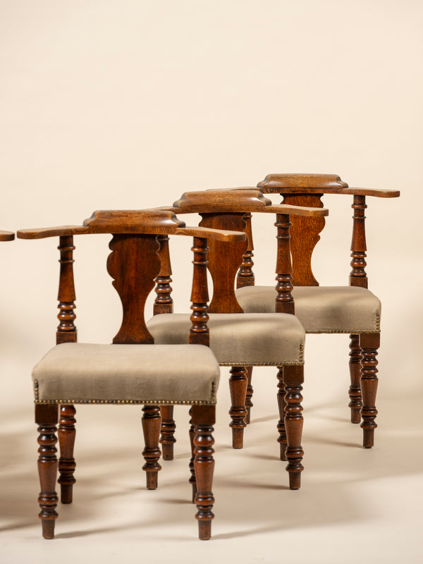 Set of 6 Antique Irish Wood Chairs