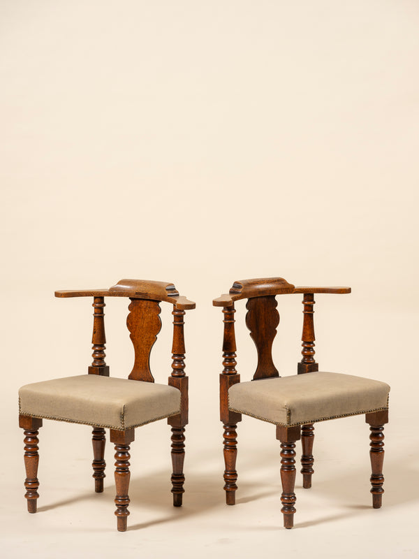 Set of 6 Antique Irish Wood Chairs