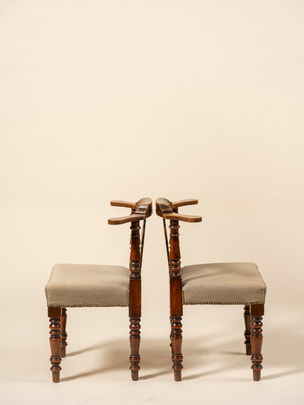 Set of 6 Antique Irish Wood Chairs