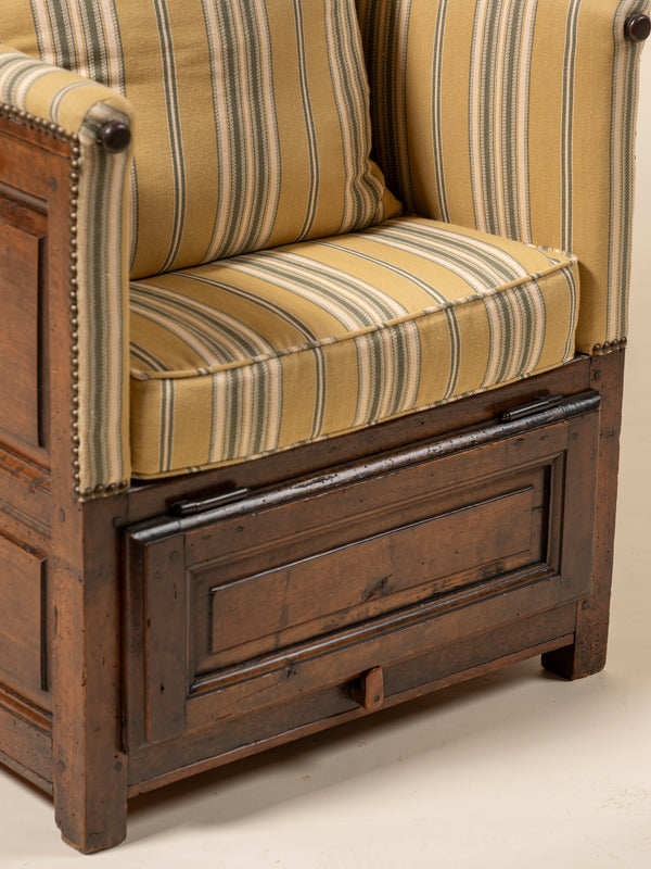 Exposed Wood and Upholstered  Lambing Chair