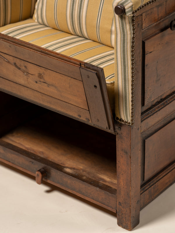 Exposed Wood and Upholstered  Lambing Chair