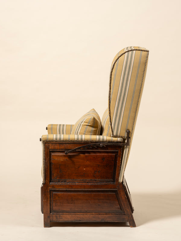Exposed Wood and Upholstered  Lambing Chair