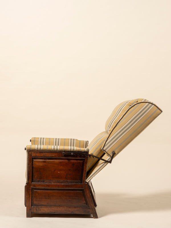 Exposed Wood and Upholstered  Lambing Chair