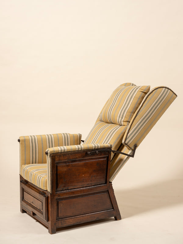 Exposed Wood and Upholstered  Lambing Chair