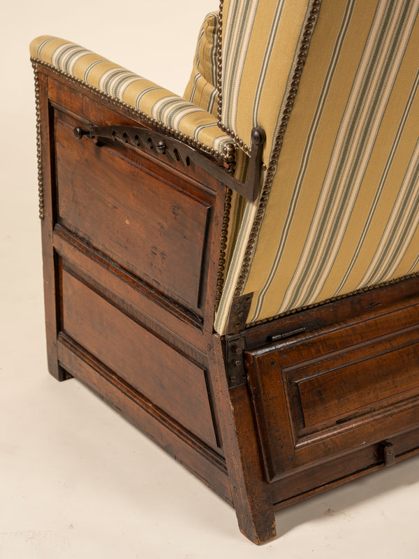 Exposed Wood and Upholstered  Lambing Chair