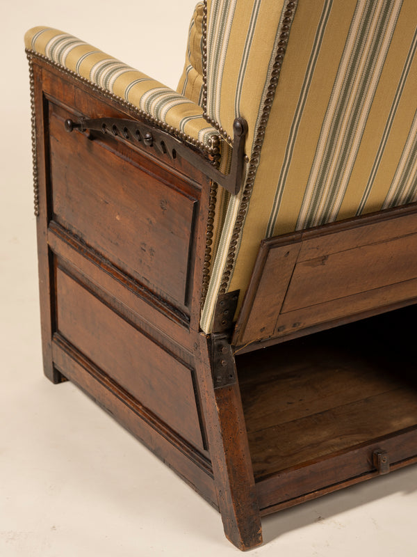 Exposed Wood and Upholstered  Lambing Chair