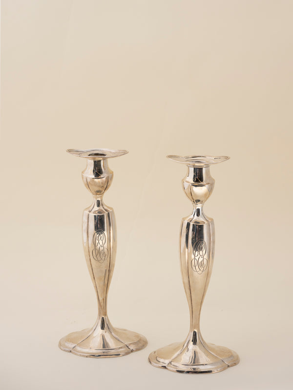 American Sterling Black Starr Frost Candlesticks