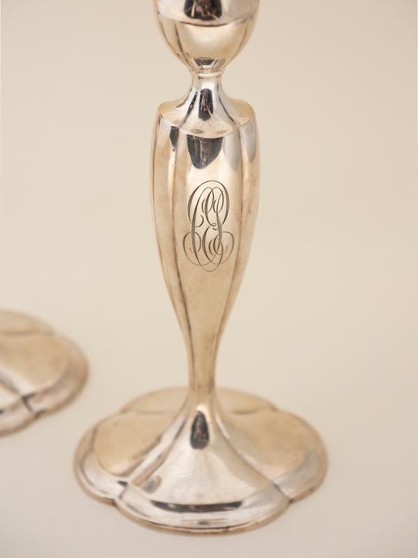 American Sterling Black Starr Frost Candlesticks
