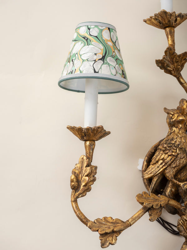 Gold Bird Sconces, Pair