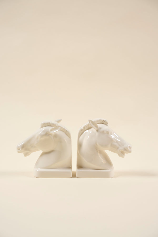 Ivory Horse Head Bookends