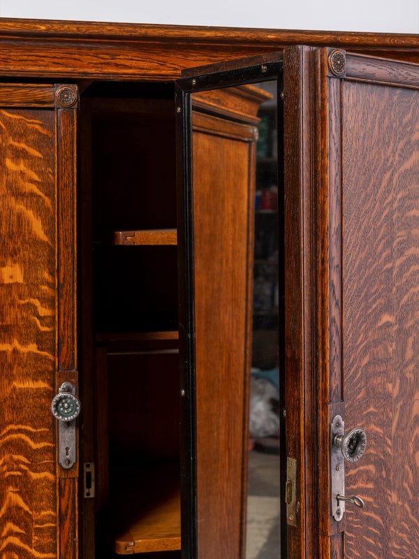 Mahogany and Oak 1920s Gentleman's Wardrobe