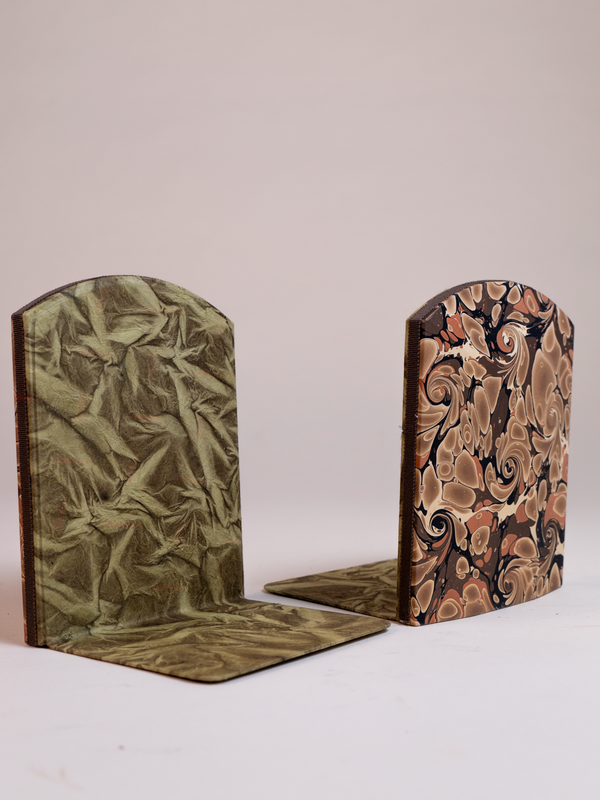 Heavy Weight Marble Bookend Brown (pair)