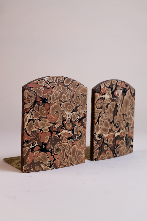 Heavy Weight Marble Bookend Brown (pair)