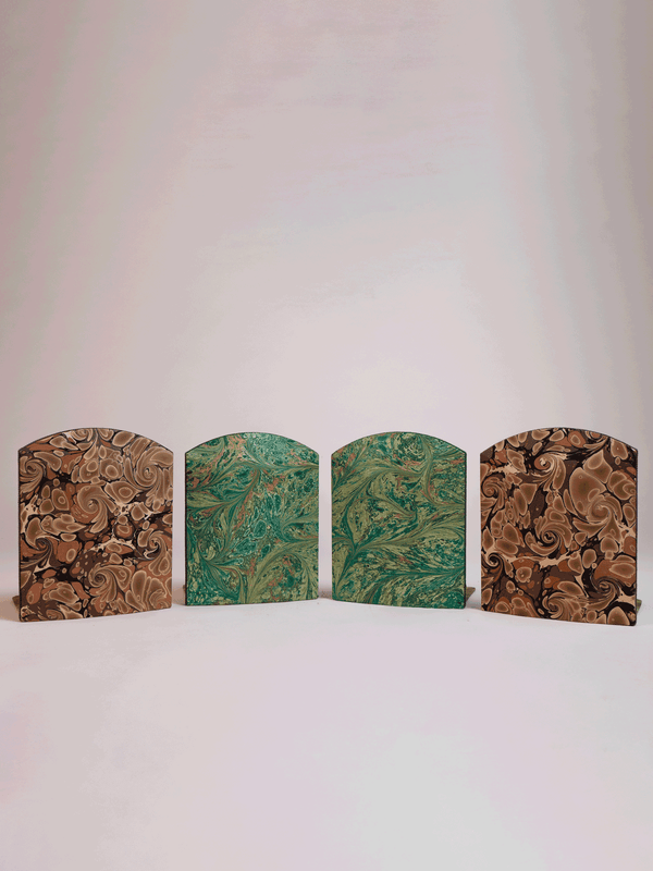 Heavyweight Marble Bookend Green (pair)
