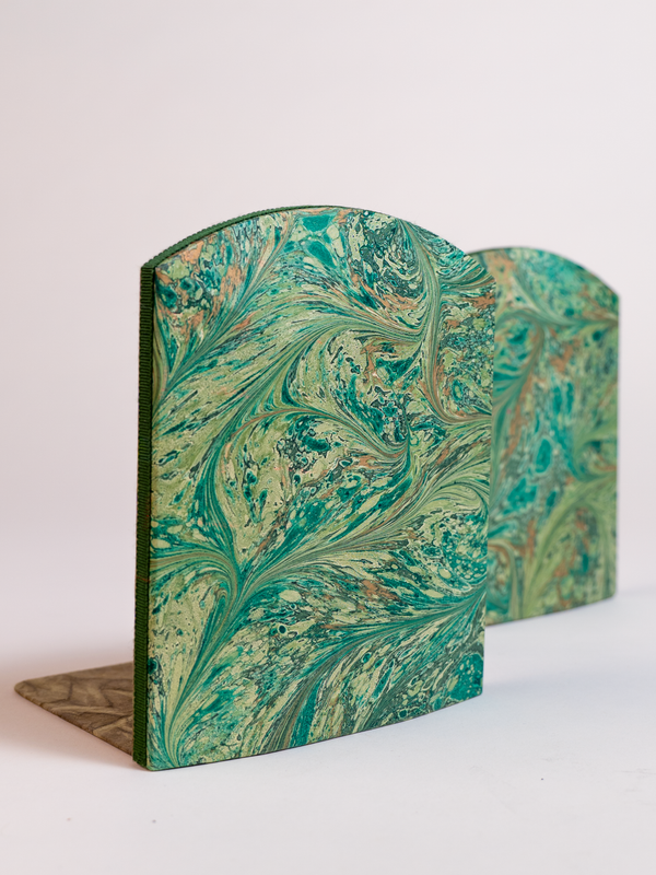 Heavyweight Marble Bookend Green (pair)