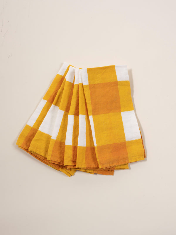 Mustard Gingham Napkin, Set of 6
