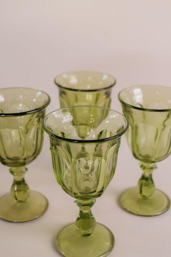 Old Williamsburg Verde Water Goblets - Set of 4