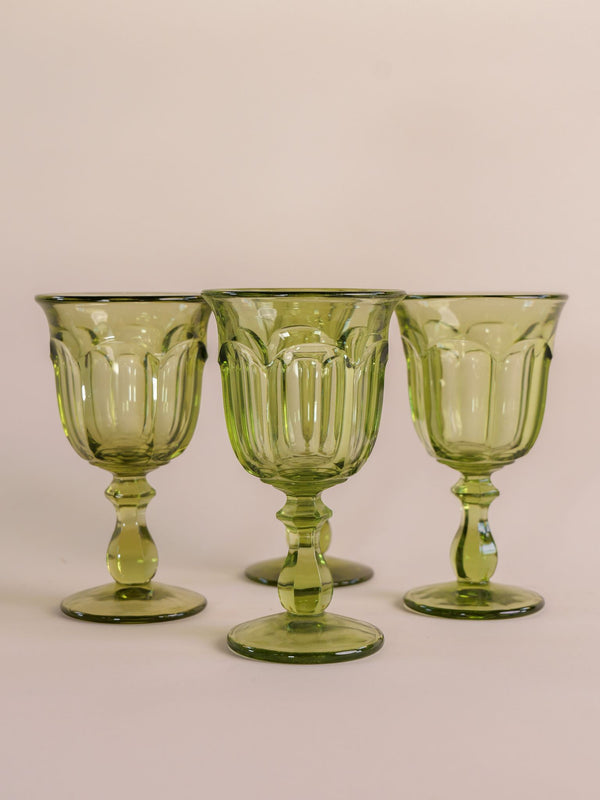 Old Williamsburg Verde Water Goblets - Set of 4