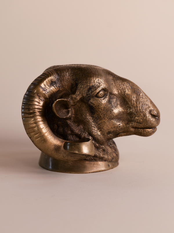 Bronze Rams Head Bust