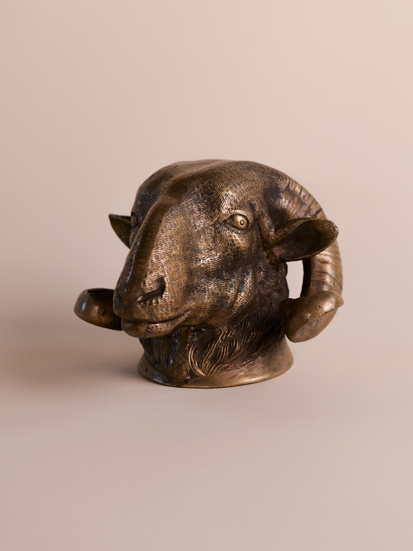 Bronze Rams Head Bust