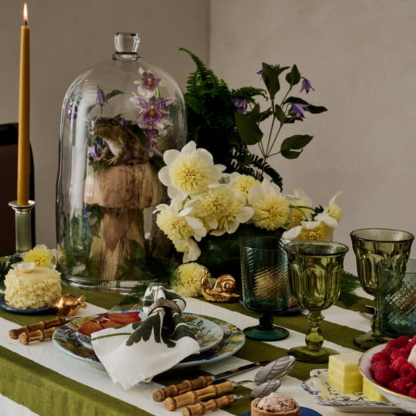 Green Stripe Tablecloth