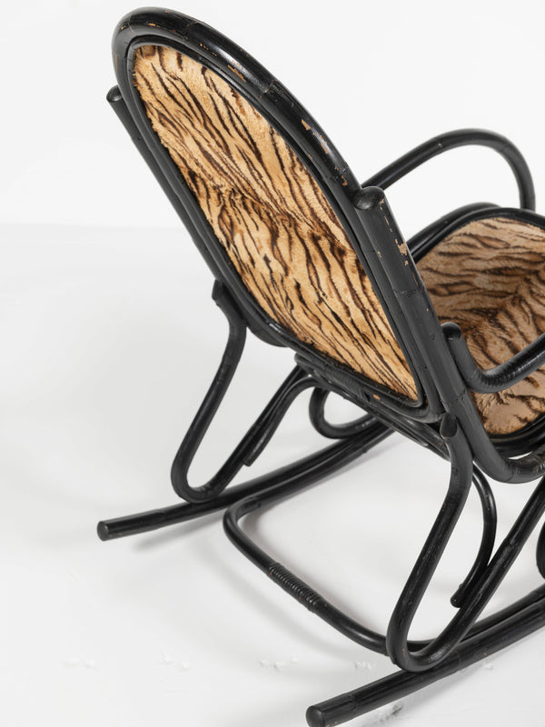 Vintage Ebonized Bentwood Rocking Chair, Thonet, Circa 1920