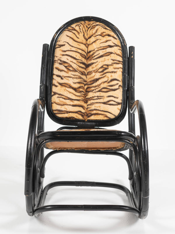 Vintage Ebonized Bentwood Rocking Chair, Thonet, Circa 1920