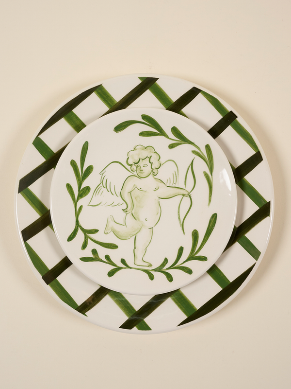 Green Trellis Dinner Plate