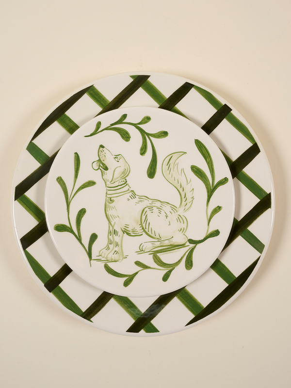 Green Trellis Dinner Plate